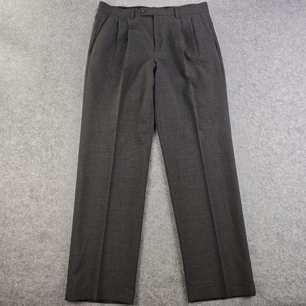 Lauren Ralph Lauren Dress Pants Mens 32x30 Wool Polyester Blend Gray Pleated